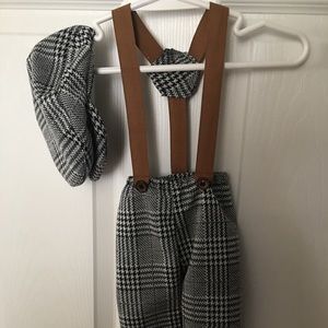 Black and gray plaid newborn outfit